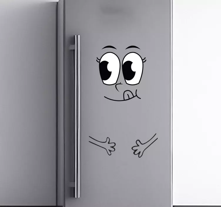 Sticker frigo vinyle visage avec langue - TenStickers
