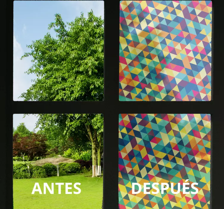 Sticker vitre géométrique colorée Translucide - TenStickers