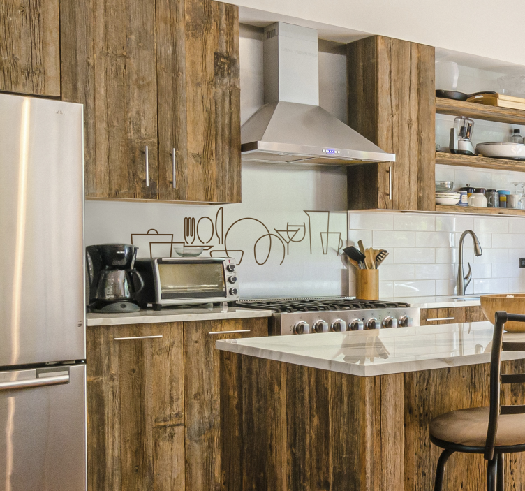 Sticker cuisine motif ustensiles - TenStickers