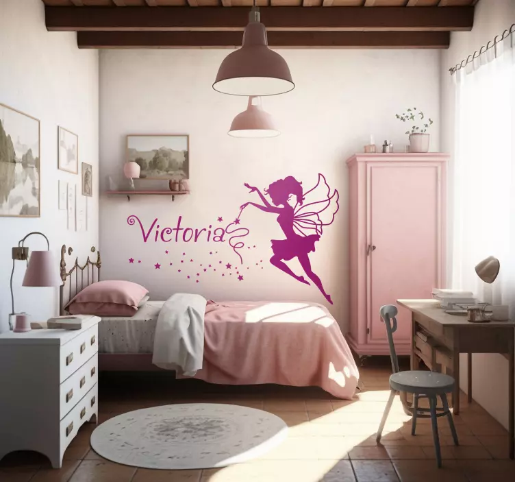 Sticker chambre enfant personnalisable nymphe - TenStickers