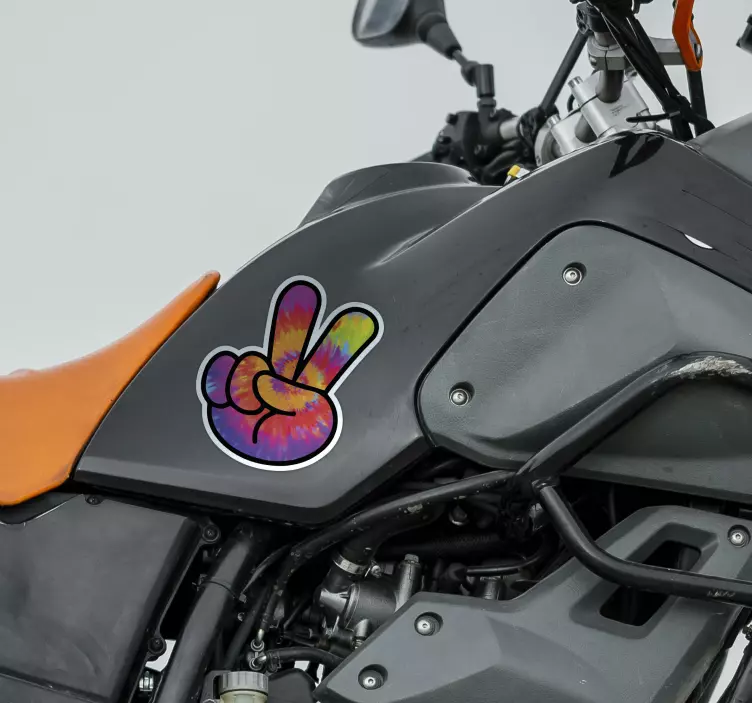 Autocollant moto symbole de paix  - TenStickers