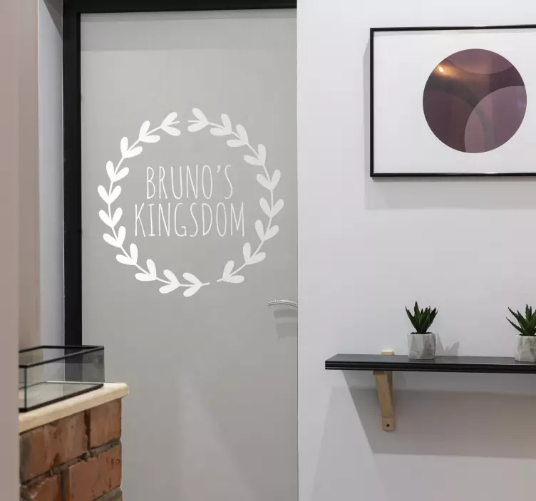 Sticker porte couronne cœurs personnalisée - TenStickers