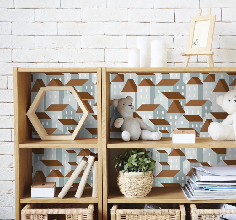 Adhésif meuble illustration de village - TenStickers