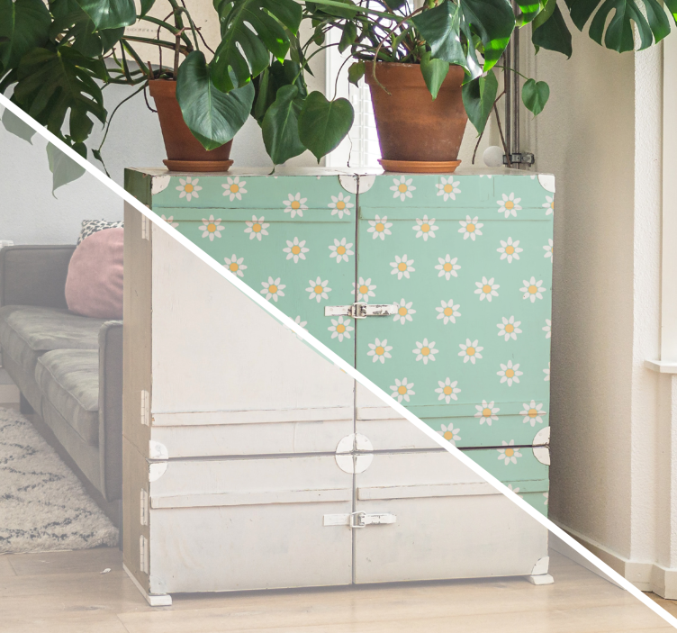 Sticker Meuble Dessins Marguerites - TenStickers