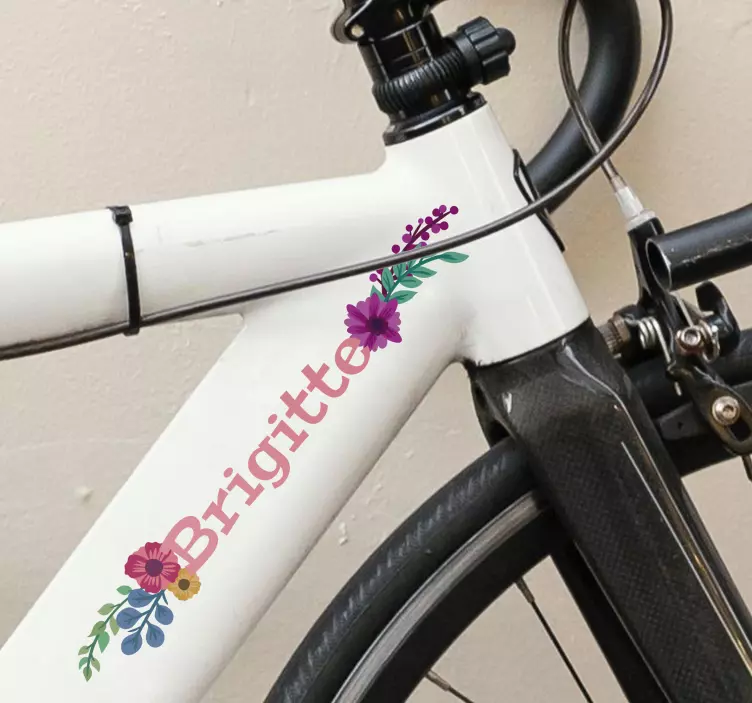 Sticker Vélo Personnalisable Fleurs - TenStickers