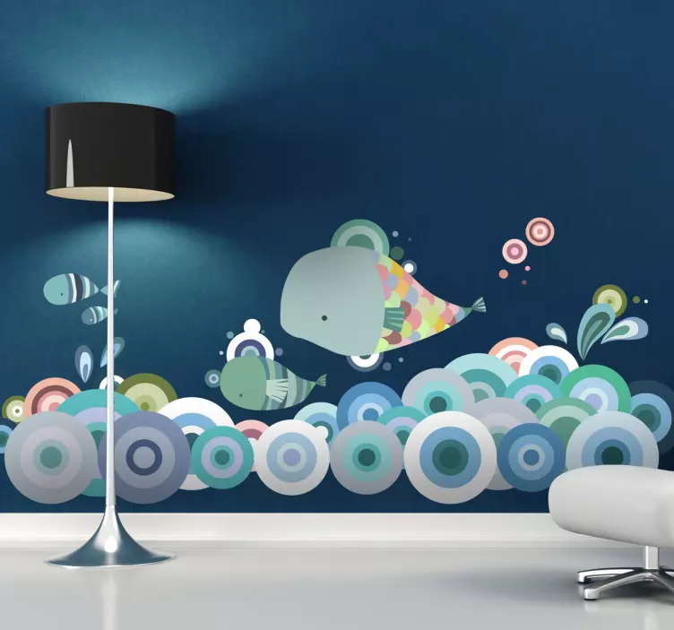 Sticker chambre enfant poissons mer - TenStickers