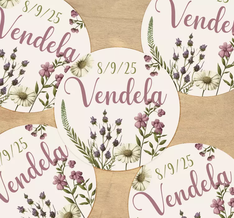 Sticker personnalisé fleurs gender reveal - TenStickers