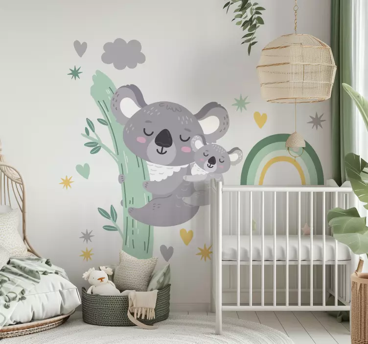 Sticker chambre enfant koalas heureux - TenStickers
