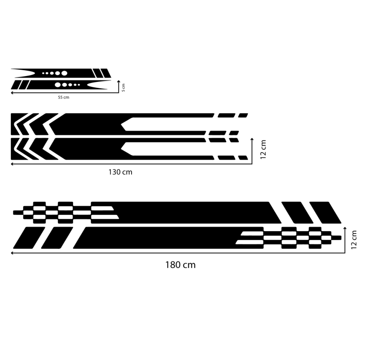 Autocollant voiture rayures 3 modèles - TenStickers