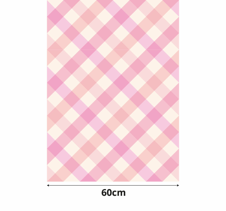 Sticker frigo motif à carreaux roses - TenStickers