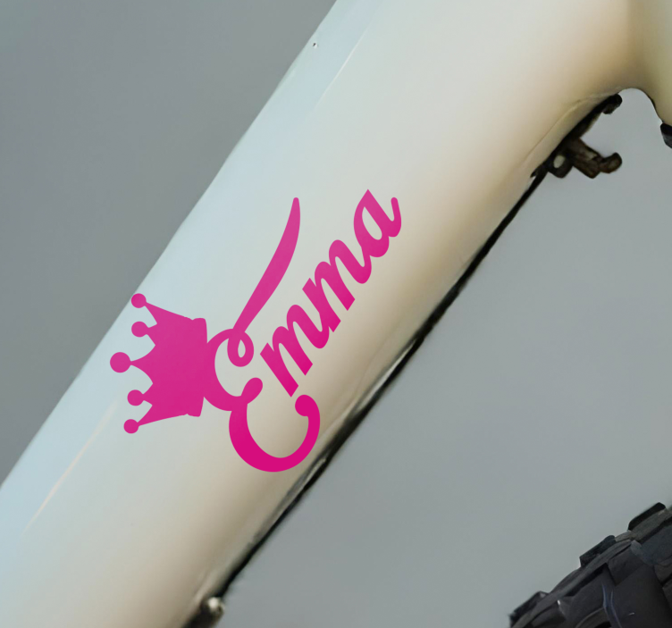Sticker vélo couronne rose - TenStickers