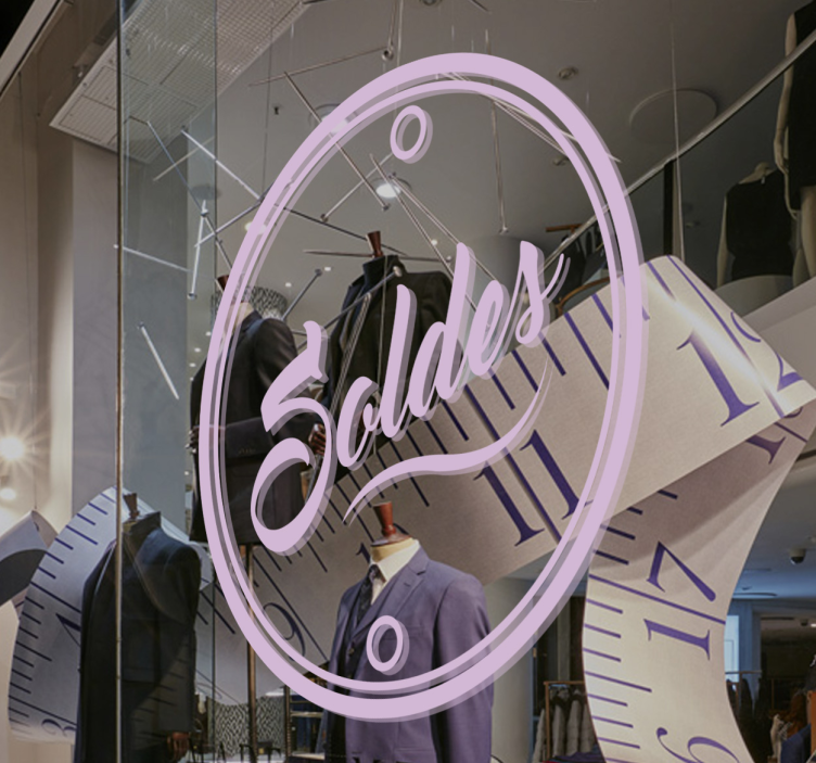 Sticker vitrine soldes rond - TenStickers