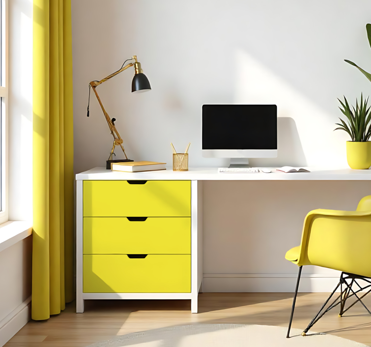 Sticker couleur uni jaune clair mat - TenStickers