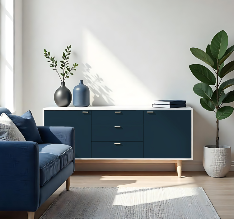 Sticker couleur uni bleu foncé mat - TenStickers