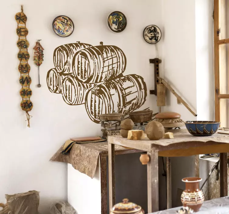 Adhésif cuisine tonneaux - TenStickers