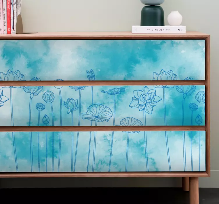 Adhésif meuble inspiration florale élégante - TenStickers