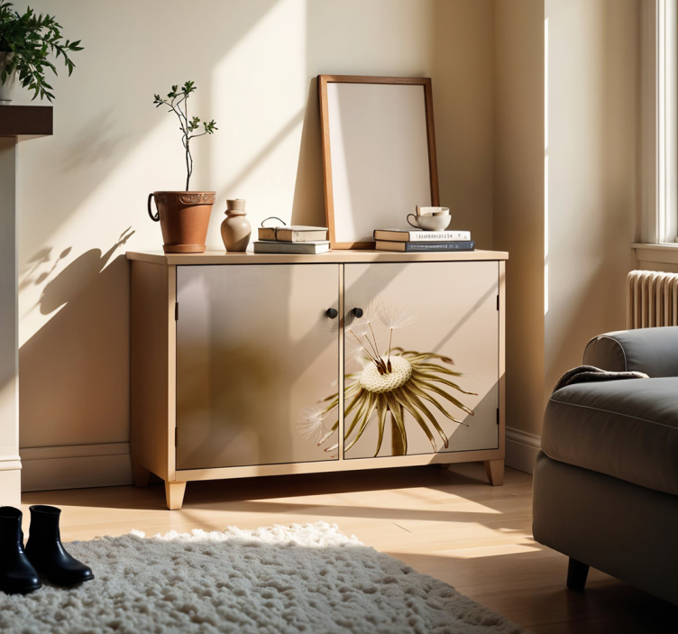 Adhésif meuble pissenlit beige - TenStickers