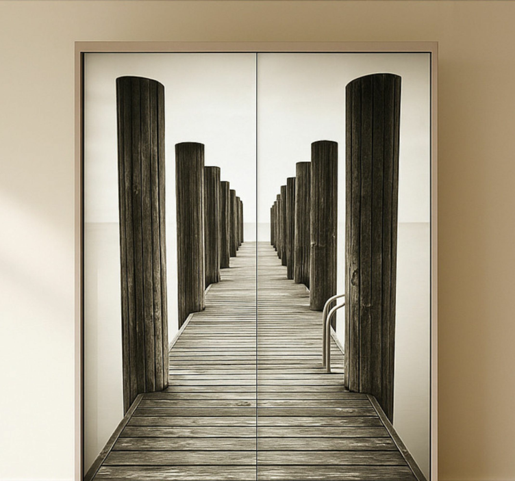 Adhésif meuble terrasse en bois - TenStickers