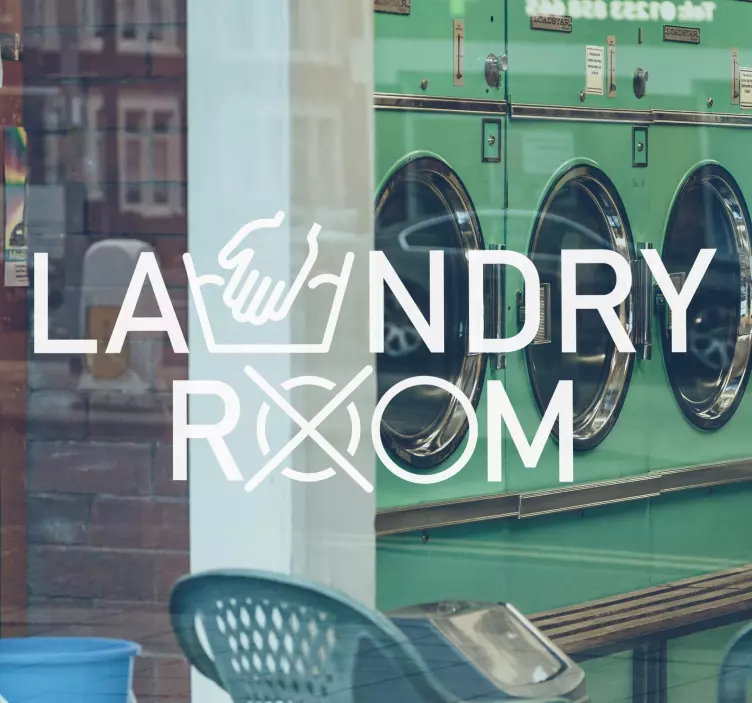 Sticker Vitrine Buanderie - TenStickers