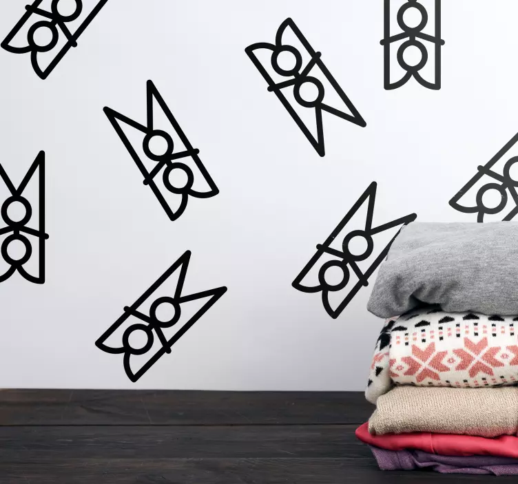 Sticker Vitrine Pinces à linge - TenStickers