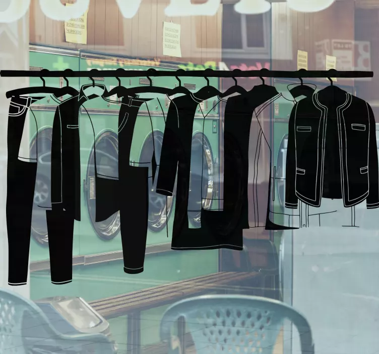 Sticker Vitrine Vêtements monocolor suspendus - TenStickers