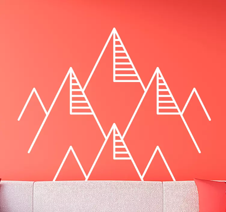 adhesif deco abstrait montagnes géométriques - TenStickers