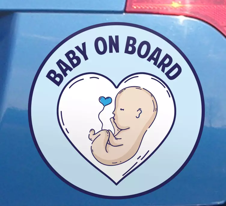 Autocollant bébé à bord avis de naissance touchant - TenStickers