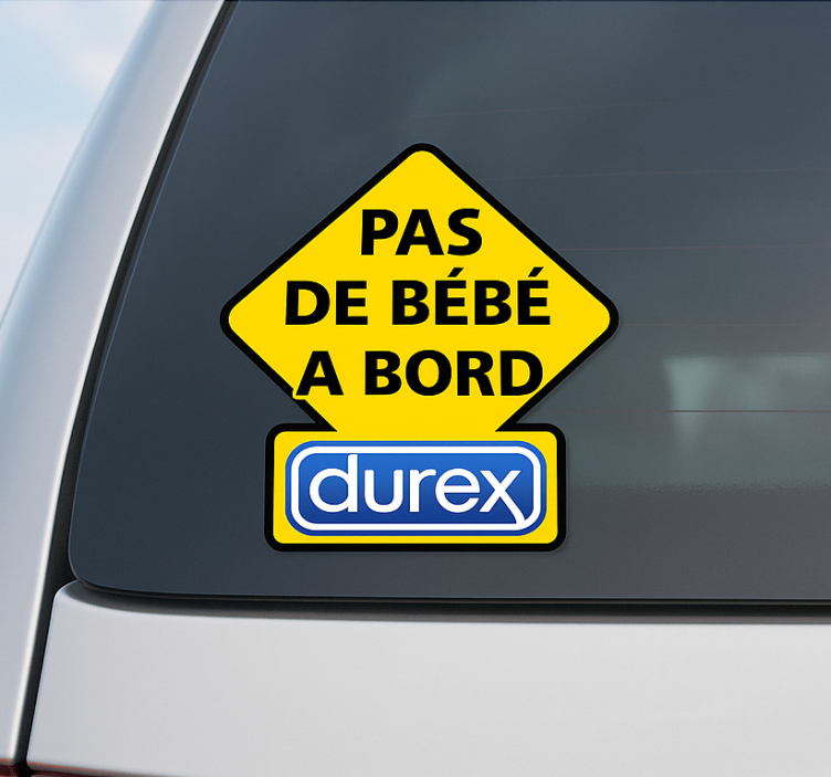 Autocollant bébé à bord panneau jaune interdit aux bébés - TenStickers