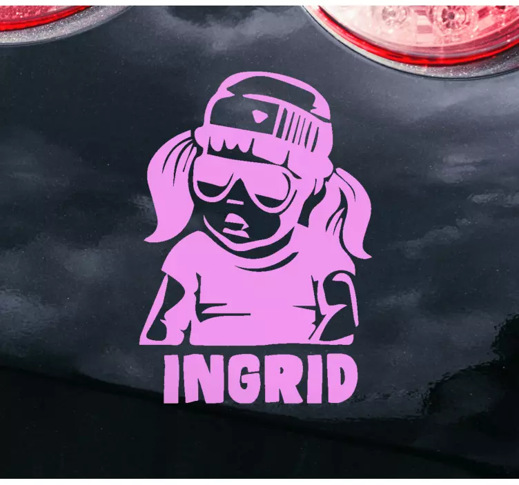 Autocollant bébé à bord personnage fille cool - TenStickers