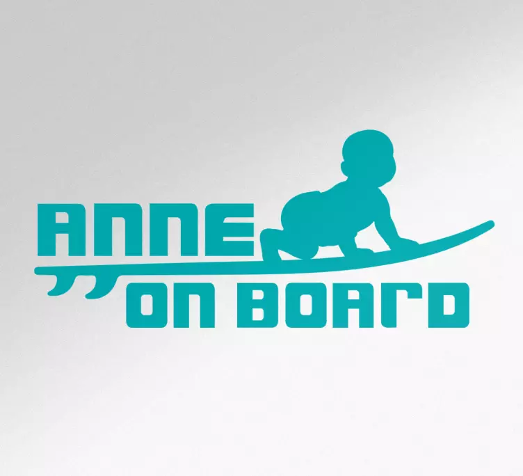 Autocollant bébé à bord silhouette de surf - TenStickers