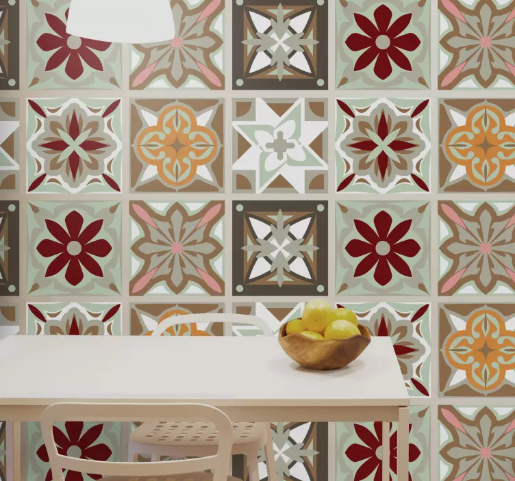 Sticker carrelage effet ciment multicolore - TenStickers