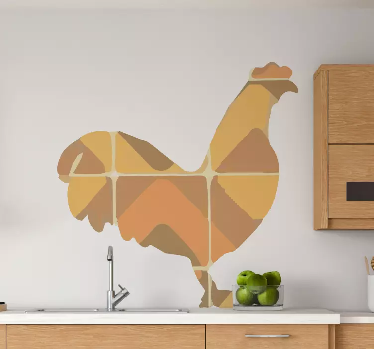 Sticker pour Carrelage Coq carrelé - TenStickers