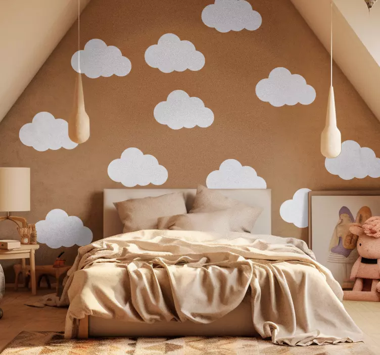 Sticker chambre enfant nuages - TenStickers