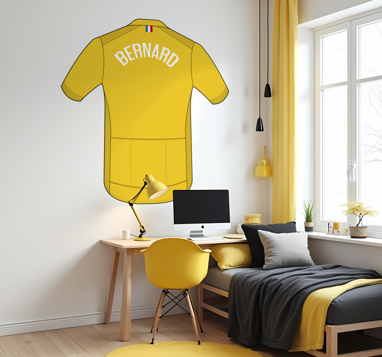 Sticker cycliste maillot jaune - TenStickers
