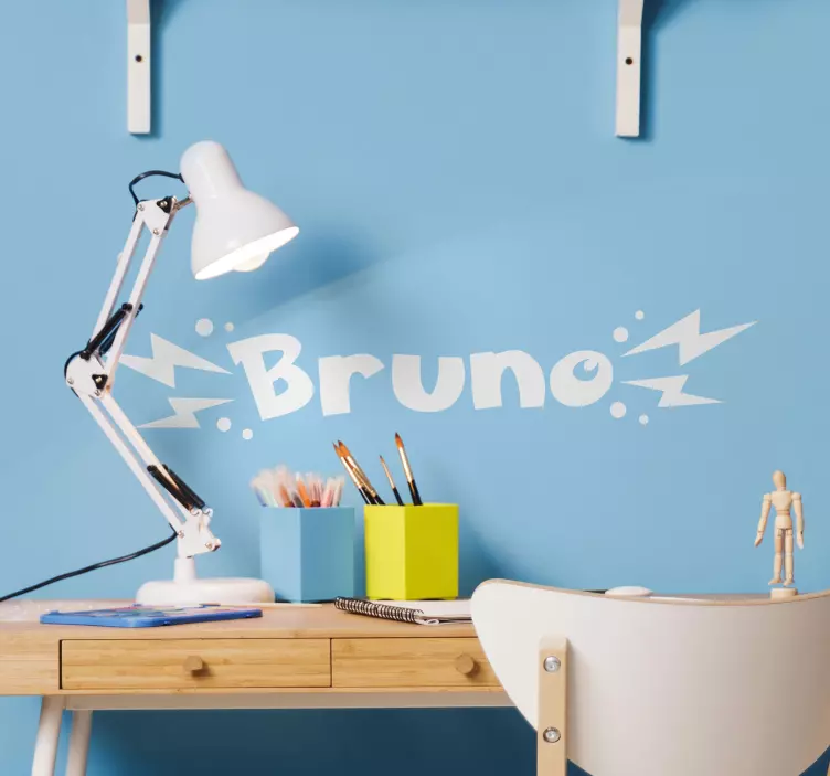 Sticker dessin animé nom éclairs - TenStickers