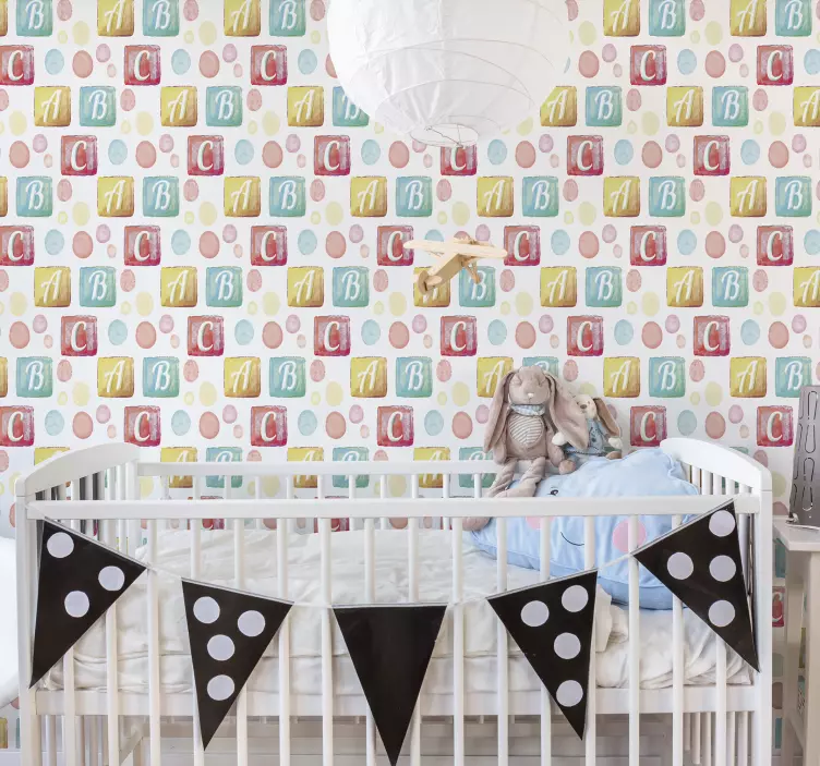 Sticker enfant blocs d'alphabet colorés - TenStickers