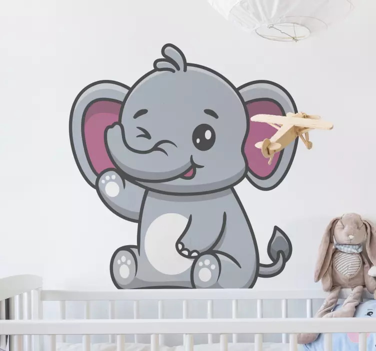 Sticker enfant charmante sculpture d'éléphant - TenStickers