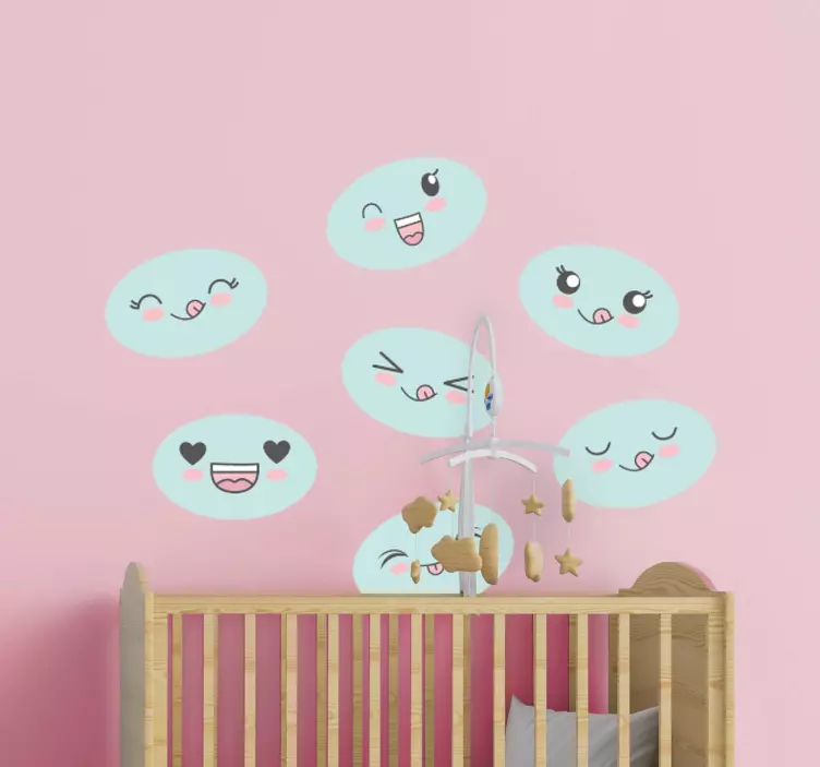 Sticker enfant expressions faciales mignonnes - TenStickers