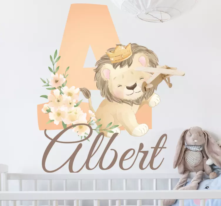 Sticker enfant illustration de lion mignon - TenStickers