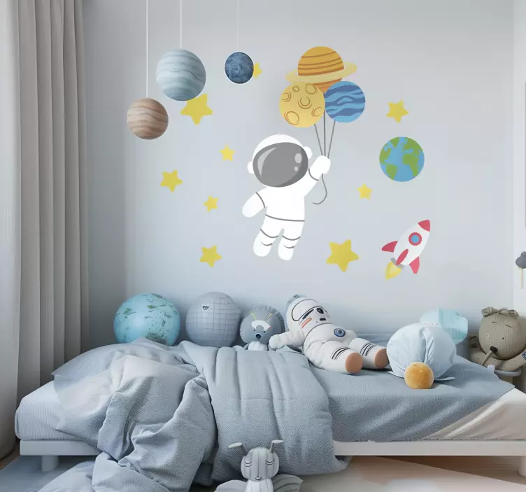 Sticker espace astronaute pour enfants - TenStickers