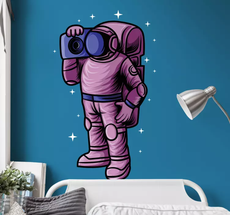 Sticker espace astronaute curieux en exploration - TenStickers