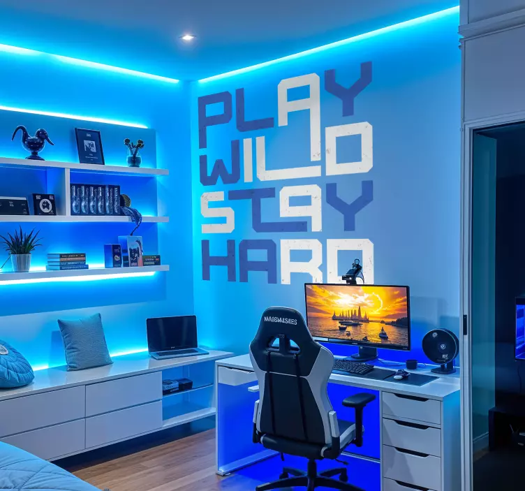 Autocollant de jeux vidéo play hard - TenStickers