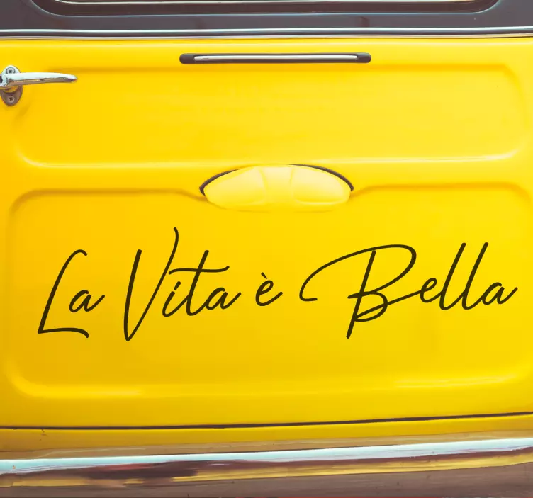 Autocollant voiture La vita è bella - TenStickers
