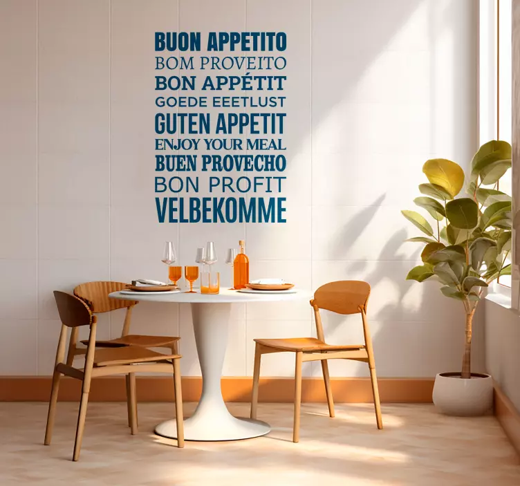 Sticker mural bon appétit différentes langues - TenStickers
