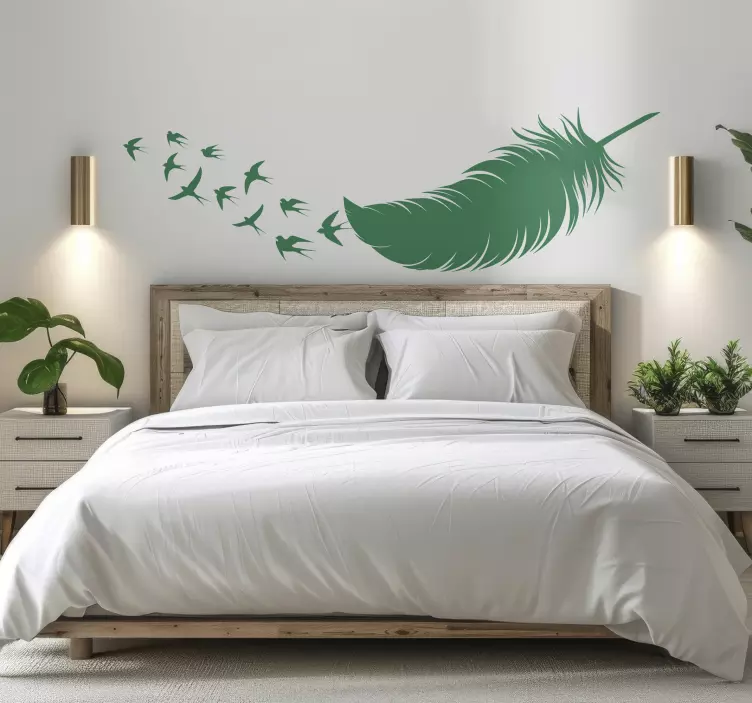Sticker chambre plume et oiseaux - TenStickers
