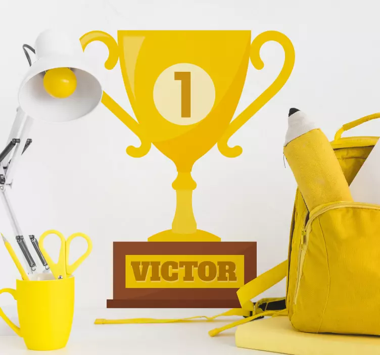 Autocollant personnalisé trophée de la première place - TenStickers