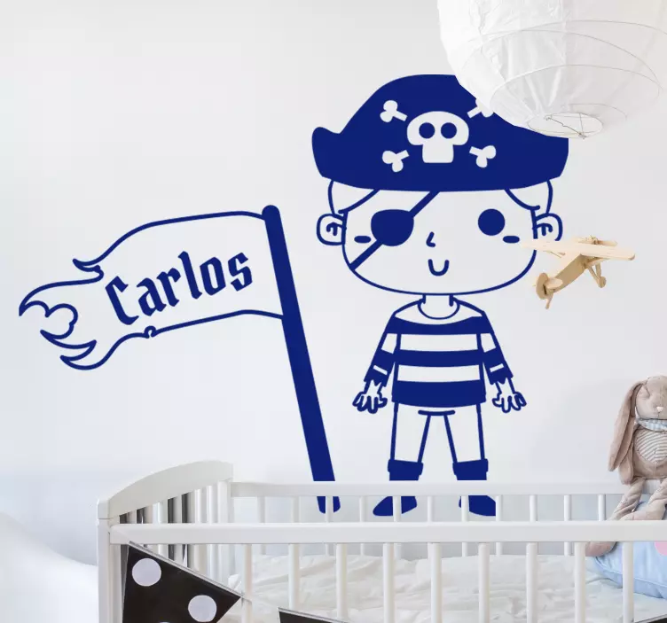 Sticker mural nautique pirate personnalisable - TenStickers