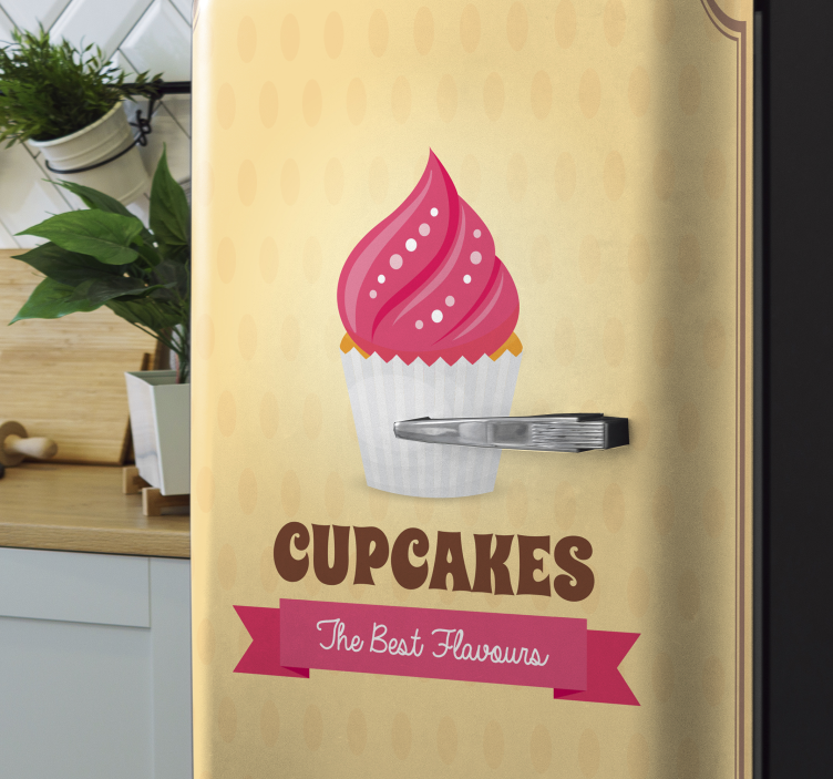 Sticker frigo graphique de cupcake - TenStickers