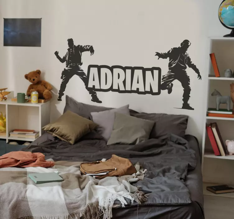 Autocollant soldats jeux vidéo avec nom - TenStickers