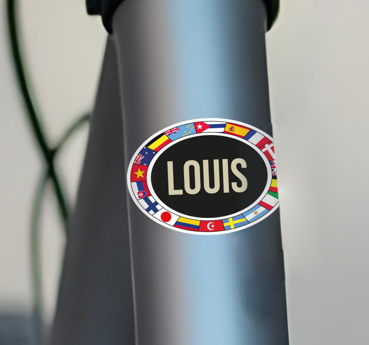 Sticker vélo drapeaux et textes personnalisés - TenStickers